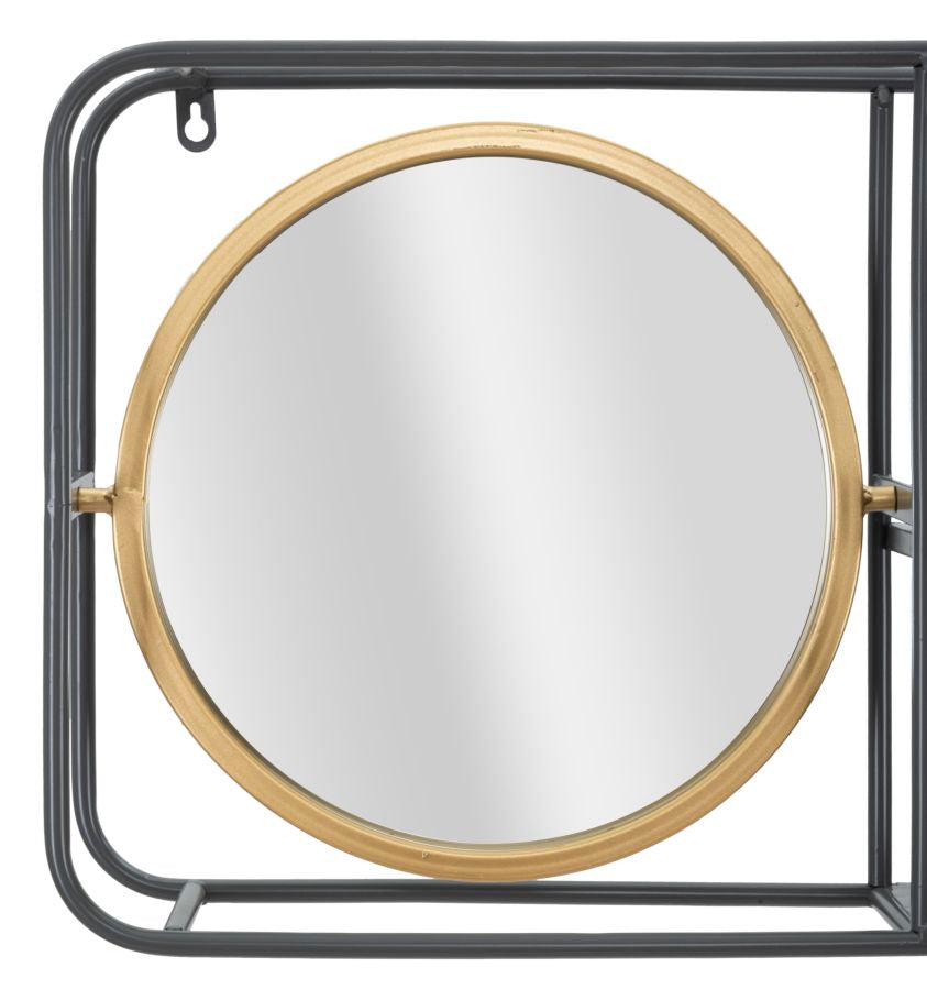 SPECCHIO CIRCLE C/MENSOLE INDUSTRY 74,5Lx12px35H cm