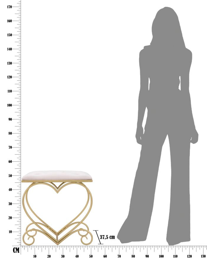 SGABELLO HEART ROSA CM 50X37,5X51,5