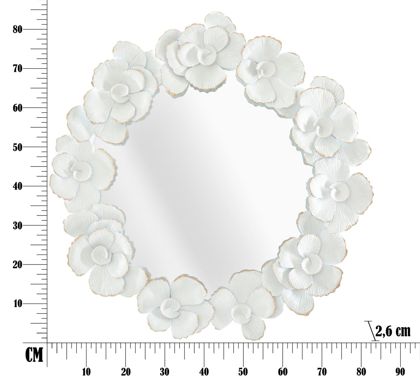 SPECCHIO WHITE FLOWER CM 82X2,6X85,5