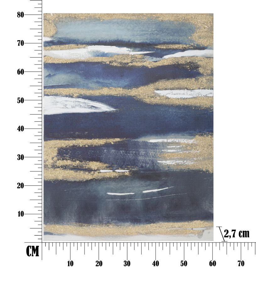 Dipinto su tela dark blue cm 60×2,7×80