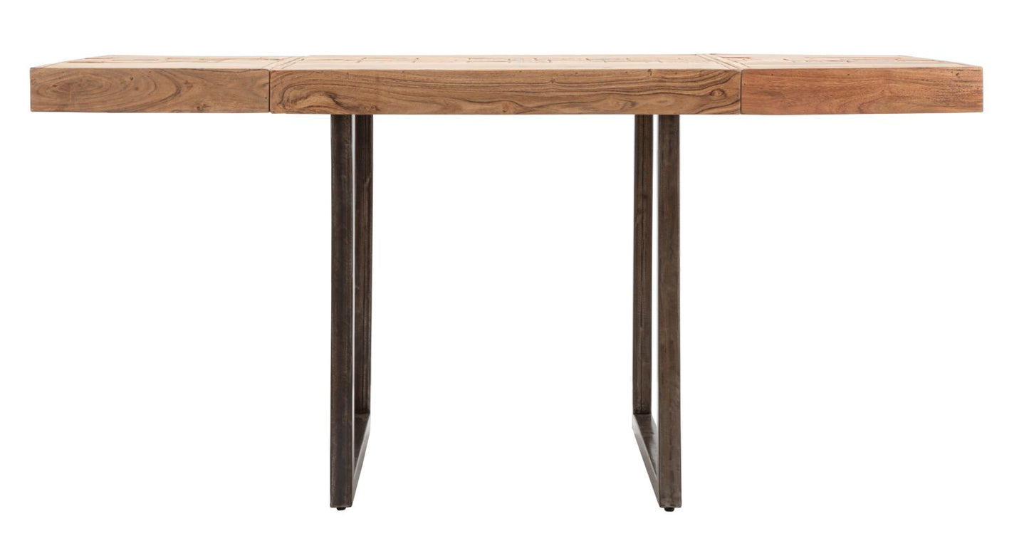 TAVOLO DA PRANZO MUMBAI QUAD. ALL. CM 80X80X77-LUNG. T. 160 ( ACACIA NILOTICA)