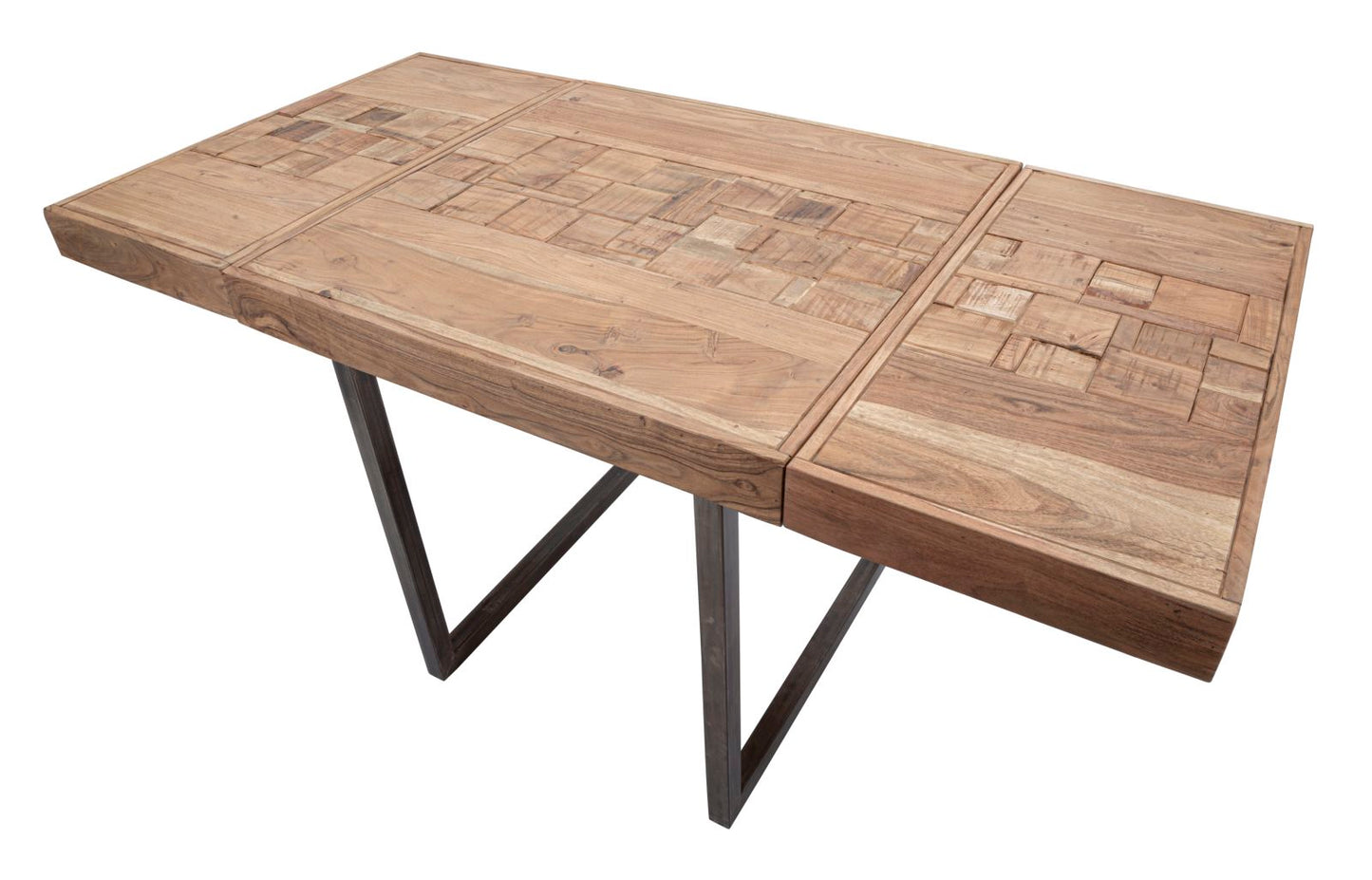 TAVOLO DA PRANZO MUMBAI QUAD. ALL. CM 80X80X77-LUNG. T. 160 ( ACACIA NILOTICA)