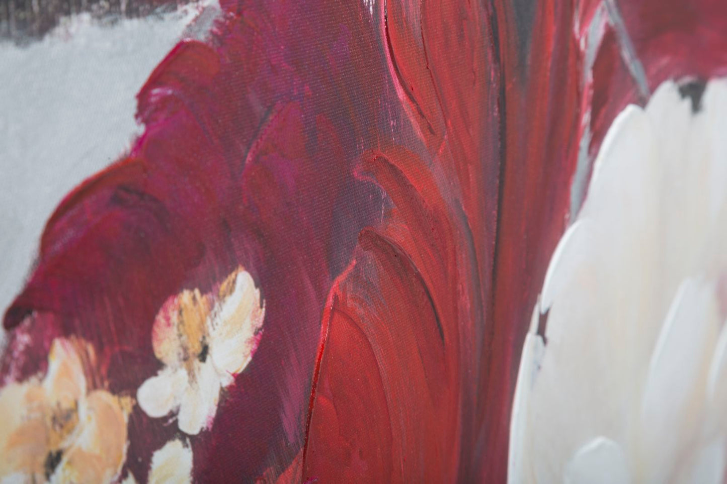 DIPINTO SU TELA RED FLOWER SQUARE CM 90X3,7X90