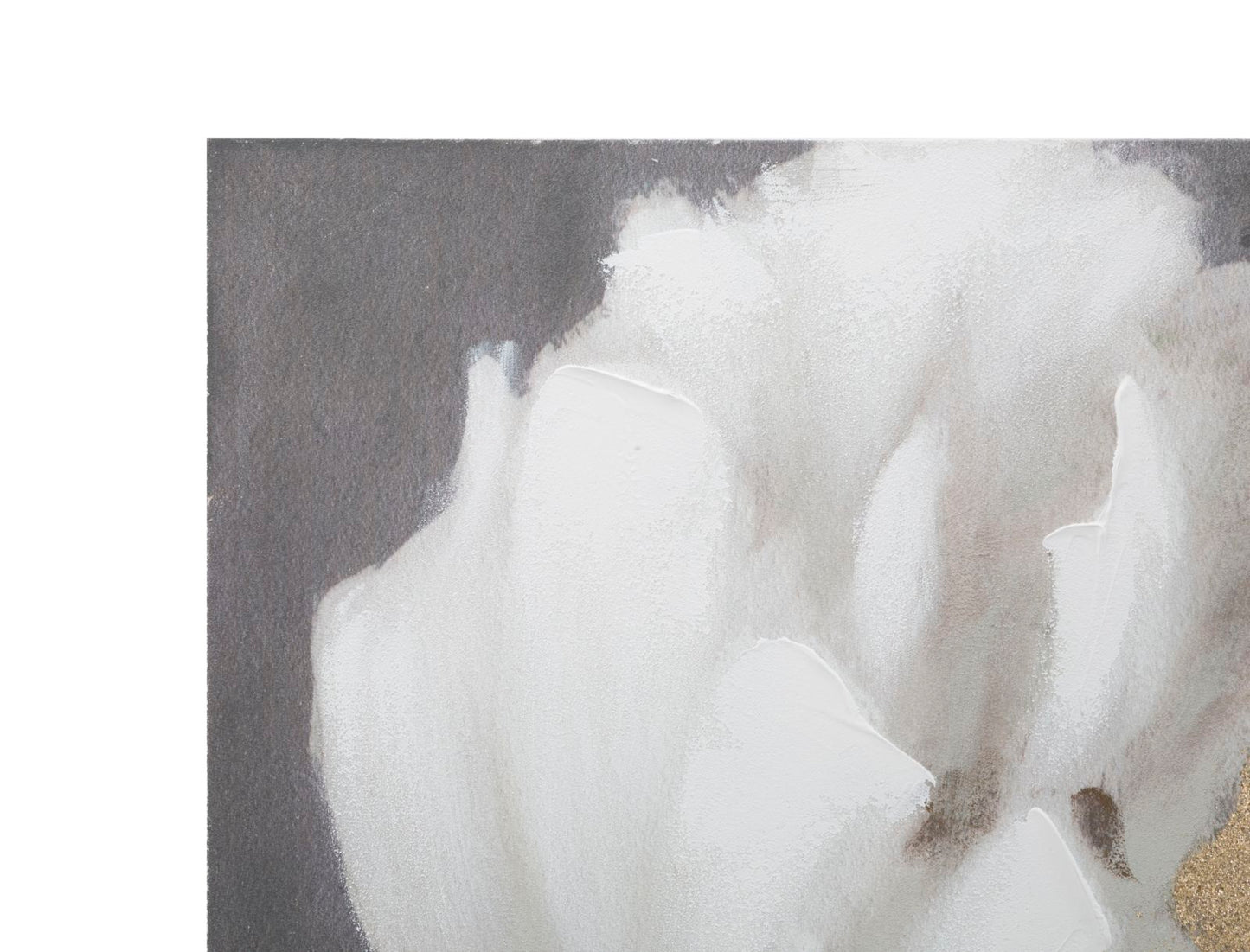 DIPINTO SU TELA WHITE/GOLD FLOWER CM 
80X3,7X100