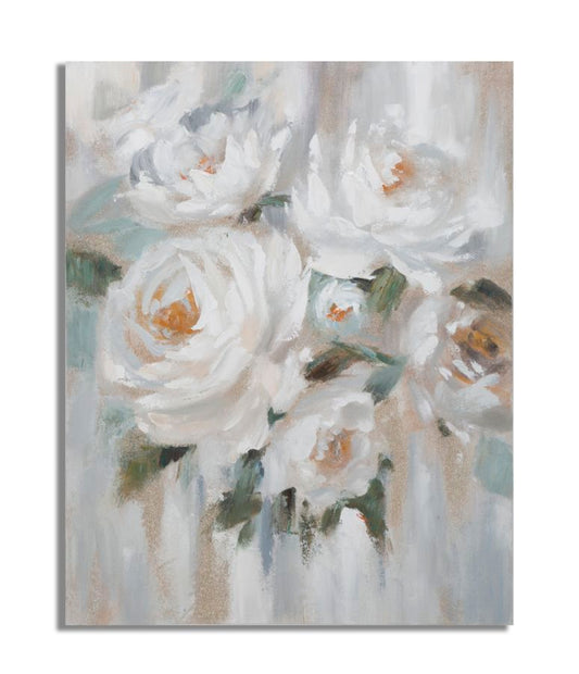 DIPINTO SU TELA CREM FLOWER CM 
80X3,7X100