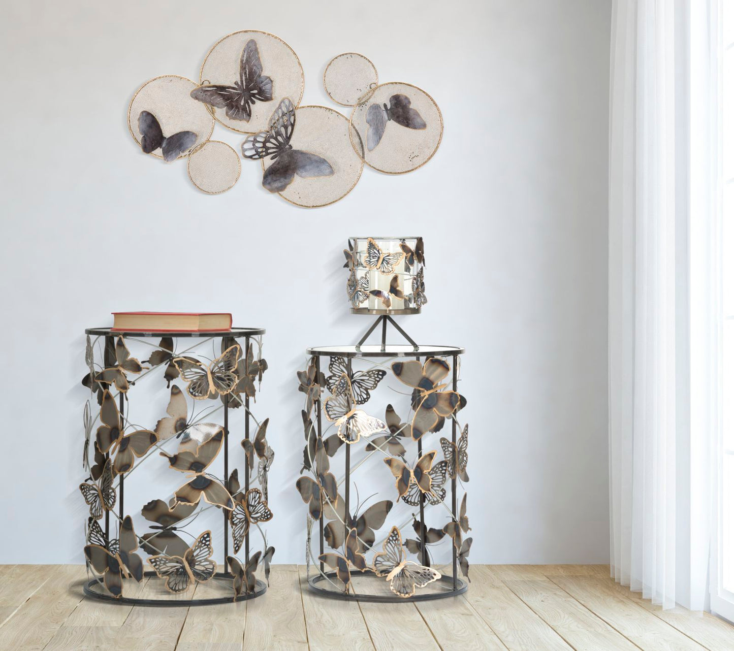 PANNELLO IN FERRO BUTTERFLY DARK CM 66X5X38