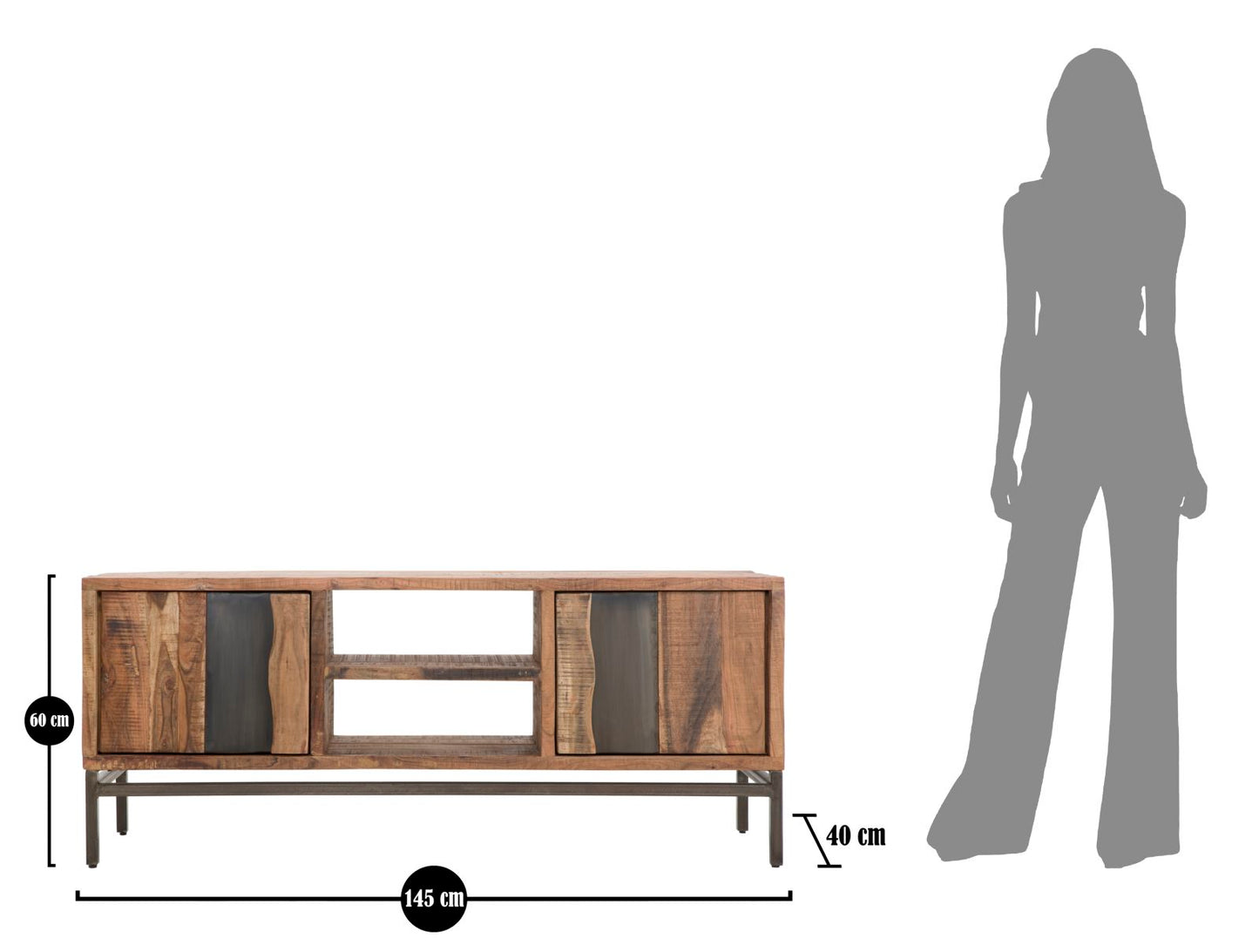 P/TV YELLOWSTONE CM 145X40X60 (LEGNO DI ACACIA NILOTICA)