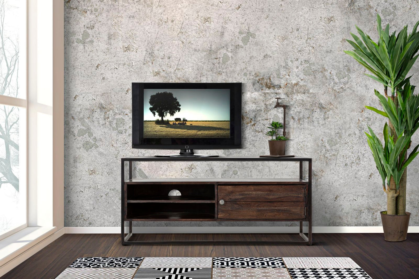 P/TV BURN CM 120X40X55 (LEGNO DI ACACIA NILOTICA)