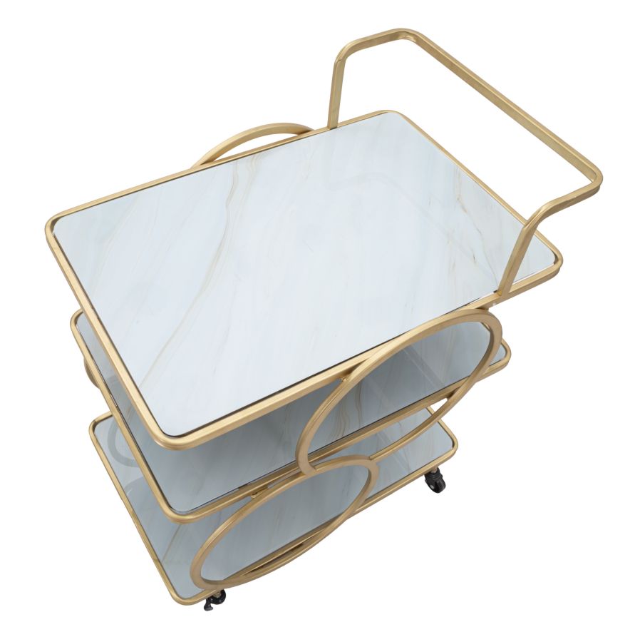 CARRELLO MARBLE GLASS CM 64X46X79H