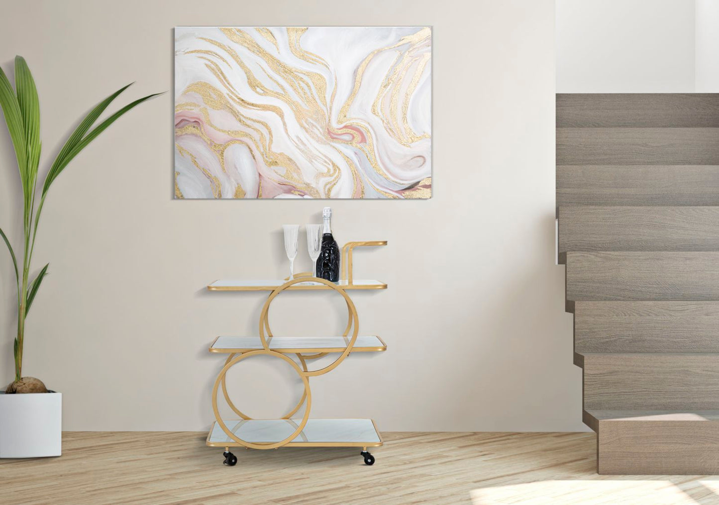 CARRELLO MARBLE GLASS CM 64X46X79H