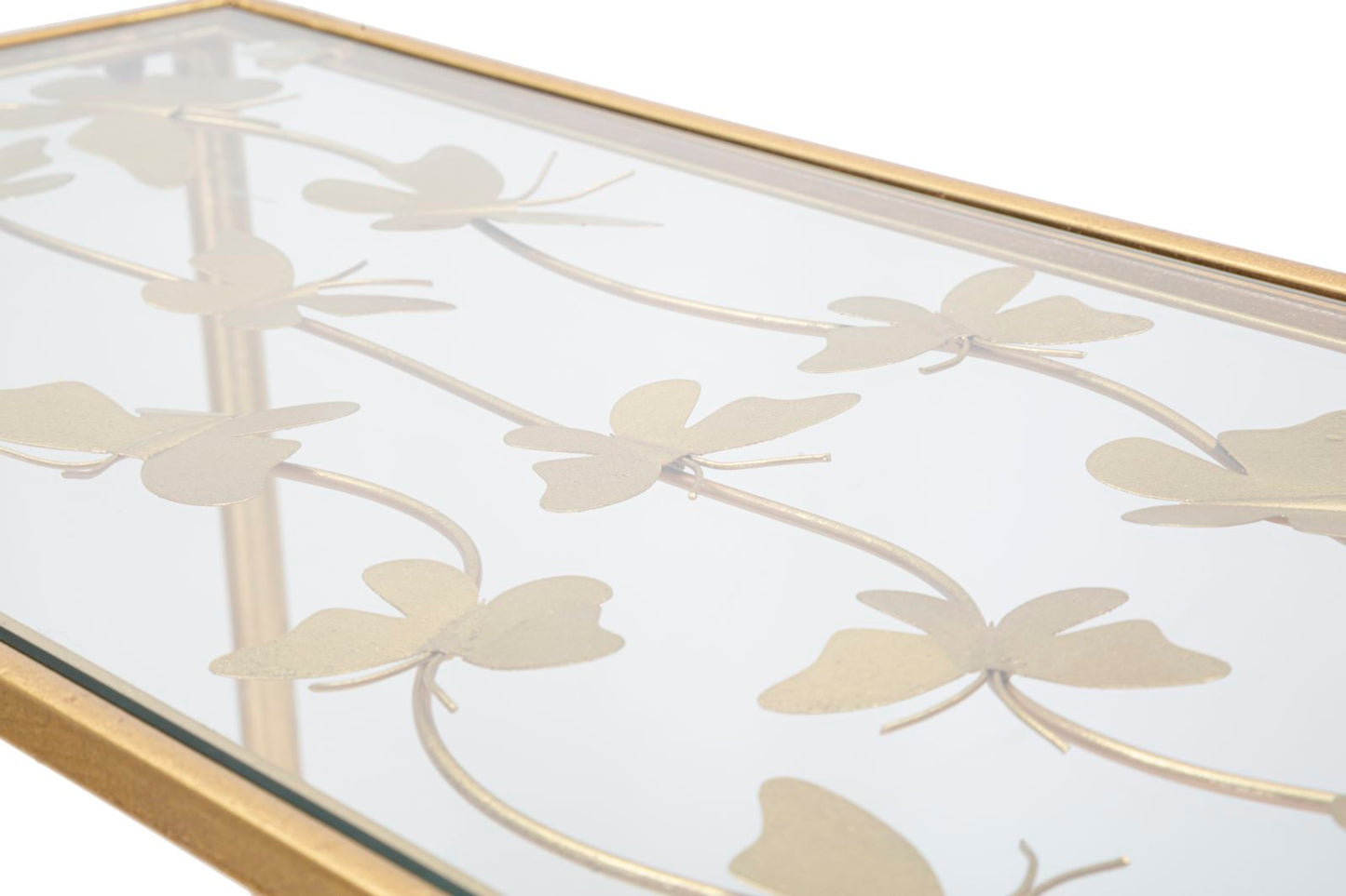 CONSOLE BUTTERFLIES GLASS 100Lx35px80H cm