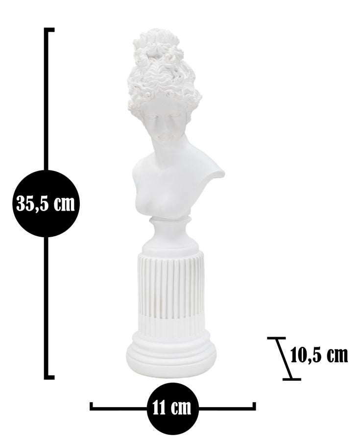 SCULTURA STATUA WOMAN C/PIEDISTALLO CM 11X10,5X35,5