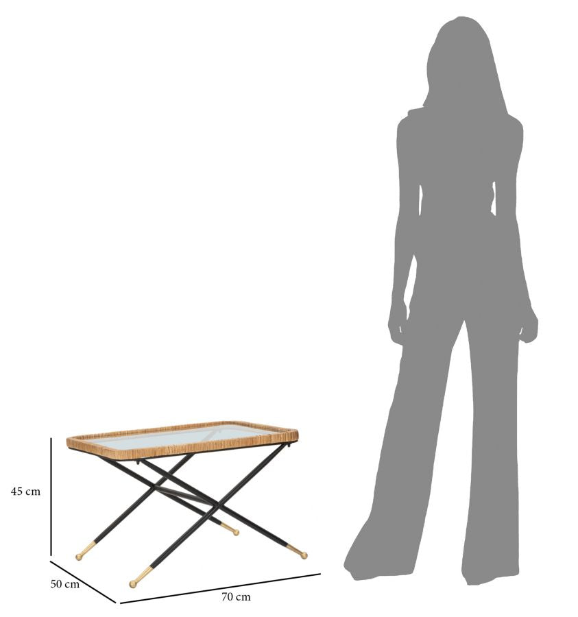 TAVOLO DA CAFFE' SAINT BARTH RETT. CM 70X50X45H
