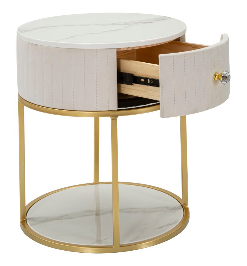 COMODINO MONTPELLIER CREMA CM Ø 42X48