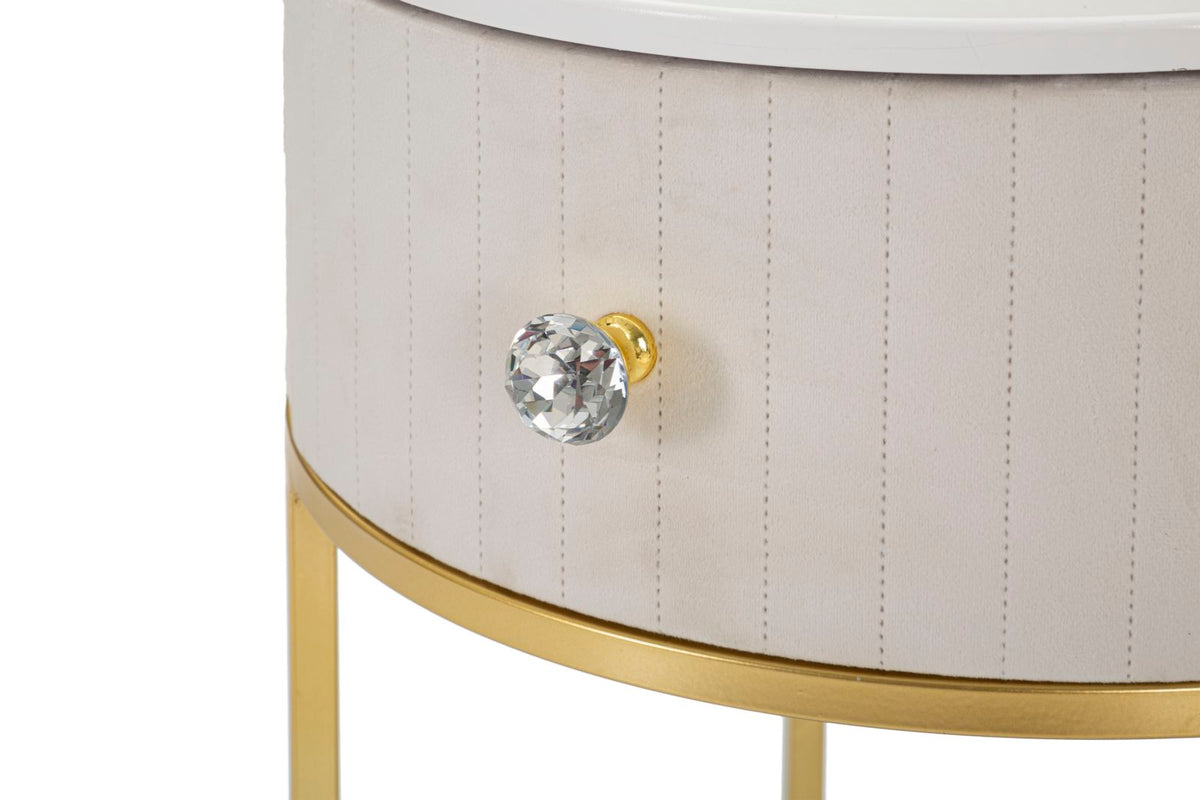 COMODINO MONTPELLIER CREMA CM Ø 42X48