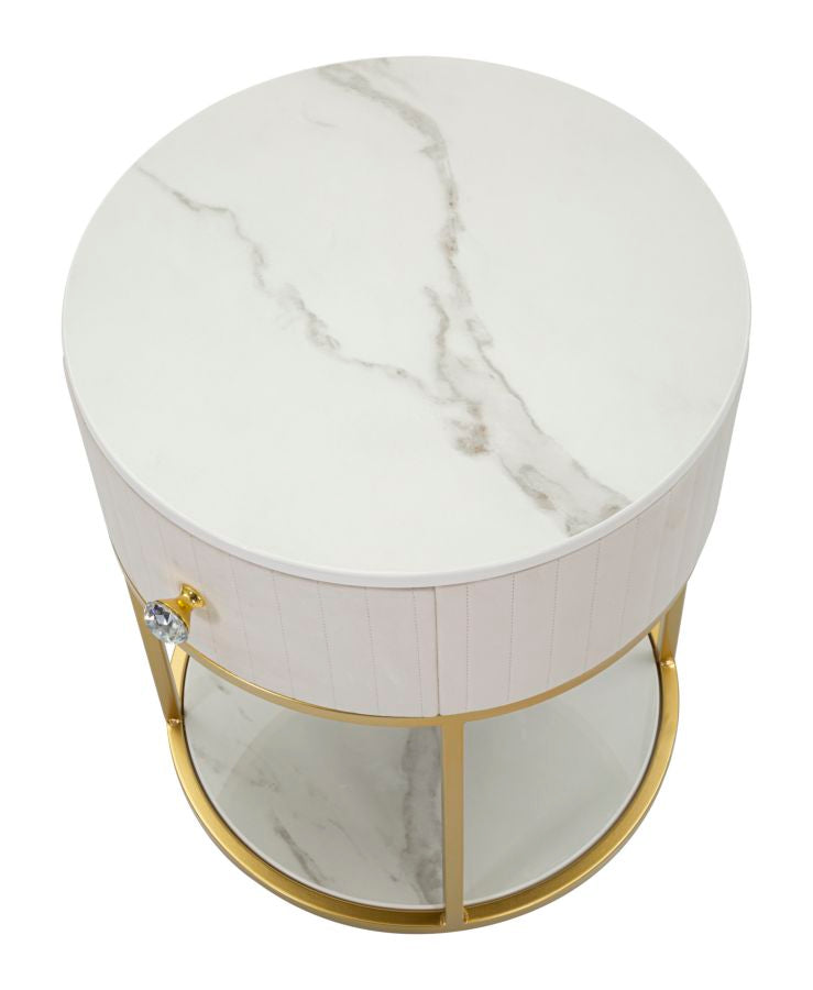 COMODINO MONTPELLIER CREMA CM Ø 42X48