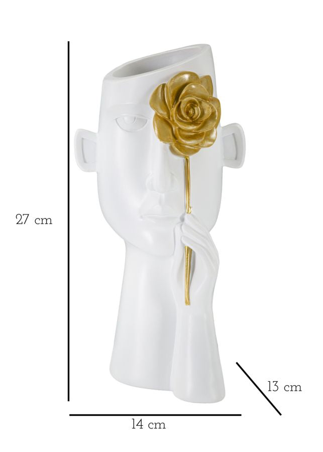 VASO FACE C/FIORE CM 14X13X27