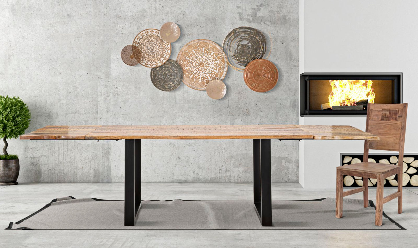 TAVOLO DA PRANZO ALLUNGABILE EDGE CM 180X90X77-LUNGHEZZA TOTALE 280 (LEGNO DI MANGO)