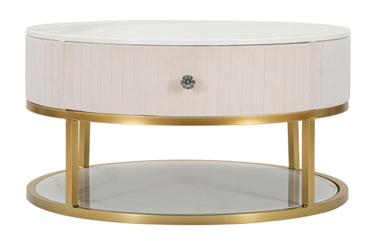 TAVOLO DA CAFFE' MONTPELLIER CREMA CM Ø 75X36