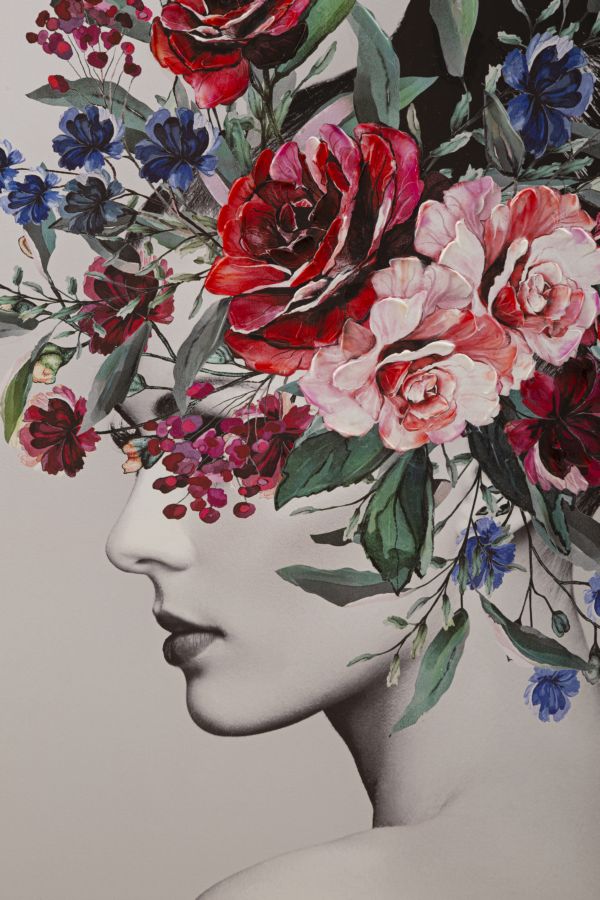 STAMPA DIPINTA LADY FLOWER -A- CM 80X2,8X120