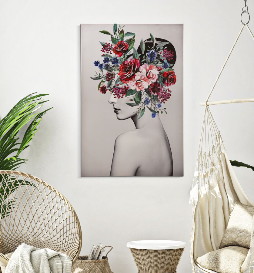 STAMPA DIPINTA LADY FLOWER -A- CM 80X2,8X120