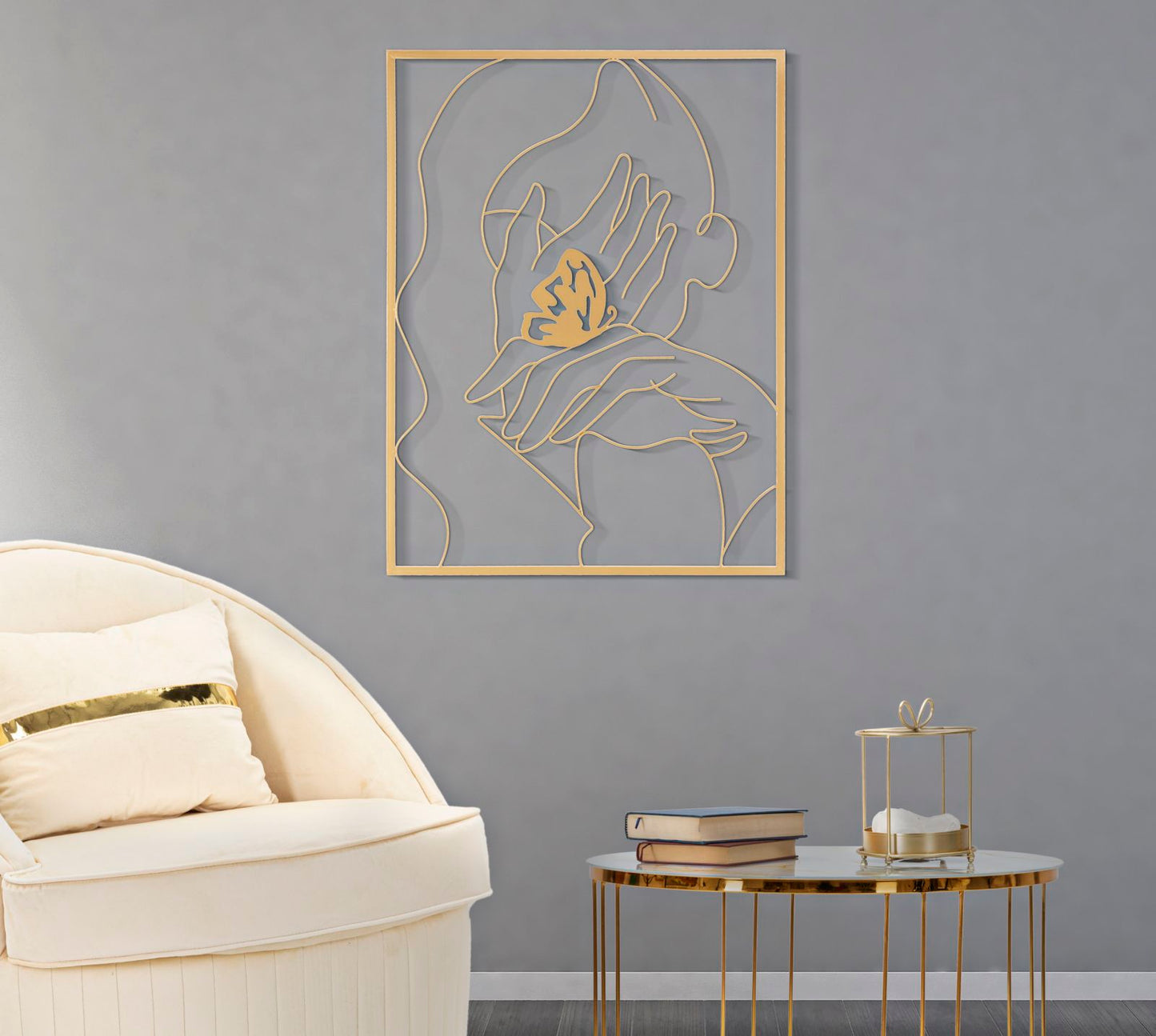 PANNELLO IN FERRO HANDS ON FACE CM 60X1X80