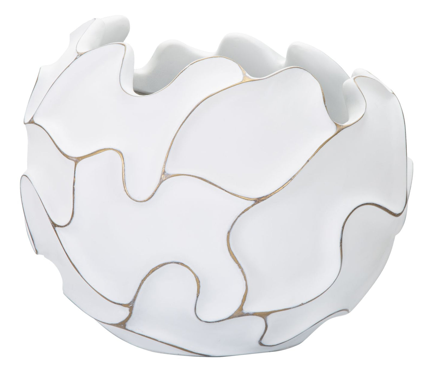 CACHEPOT RESINA LINES Ø 44X37H cm