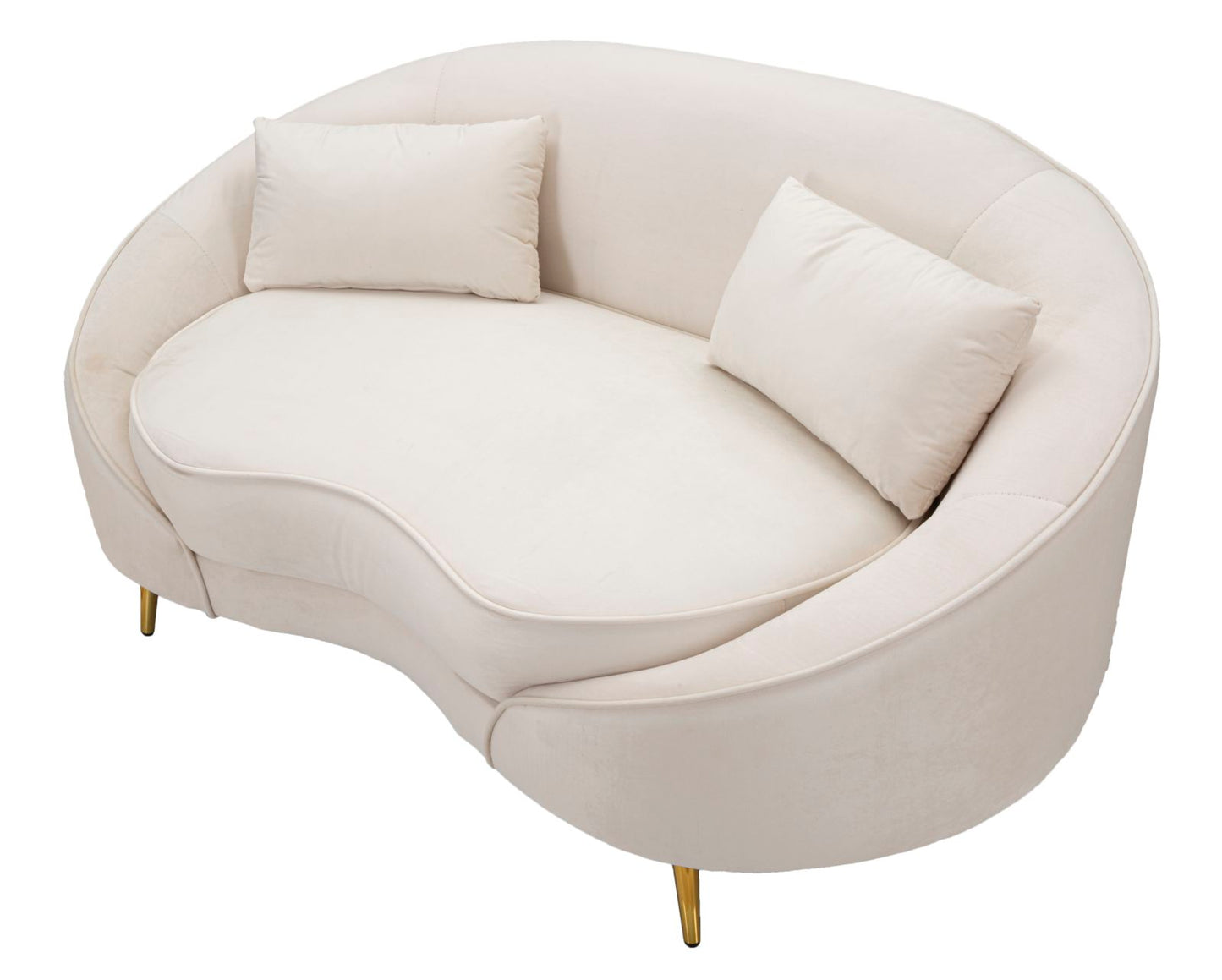 DIVANETTO 2 POSTI OSLO C/CUSCINI CREMA CM 148X84X68