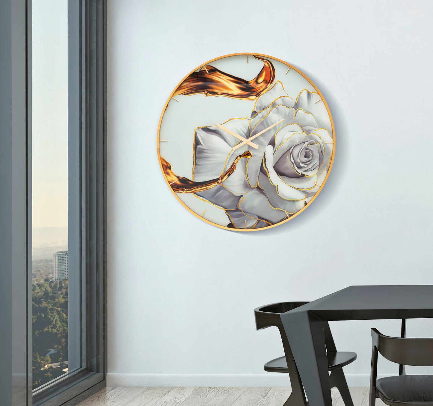 OROLOGIO GLASS ROSE CM Ø 80X5
