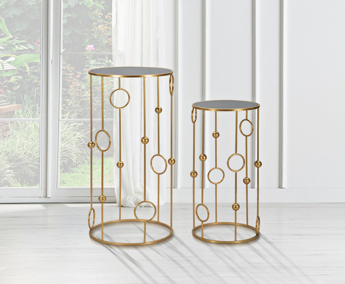TAVOLINETTO CAGE COPPIA CM Ø 50X100-40X80