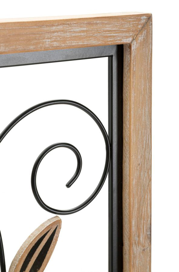 PANNELLO IN FERRO E LEGNO KOMAN -B- CM 26X2,5X60