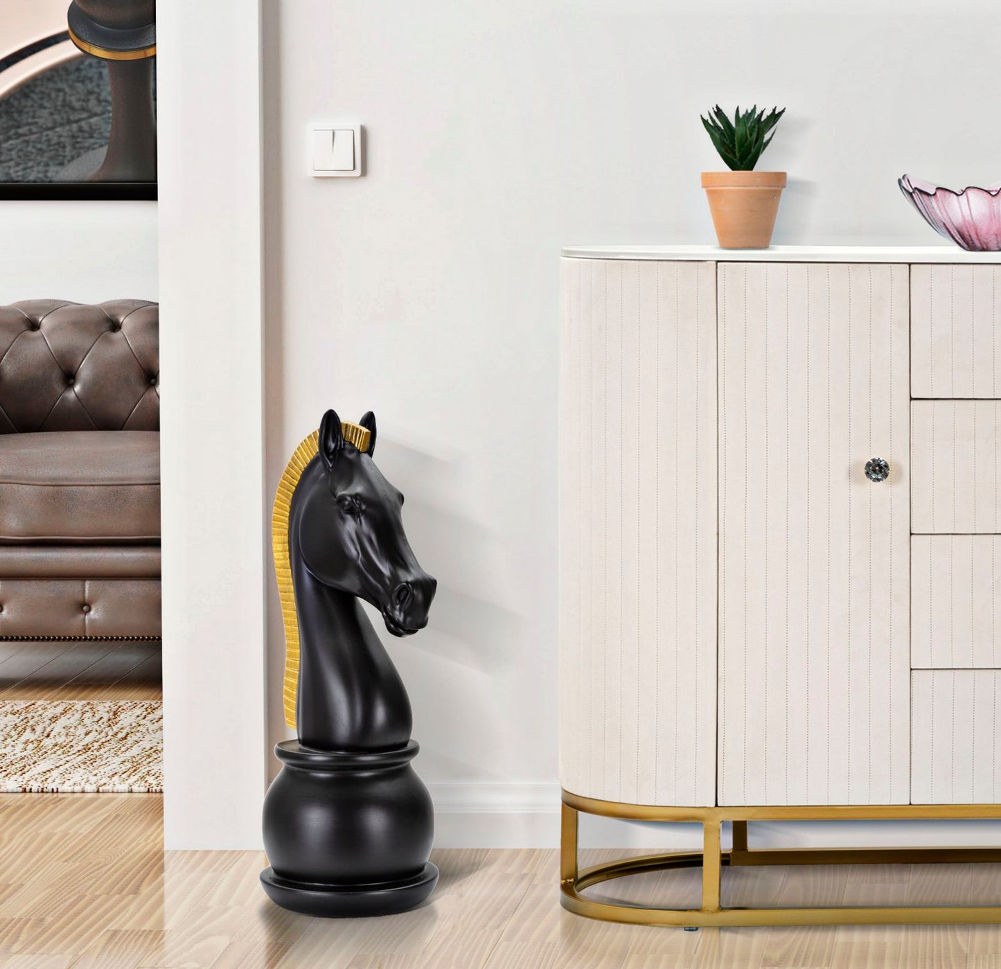 CAVALLO NERO E ORO CM Ø 18,5X50