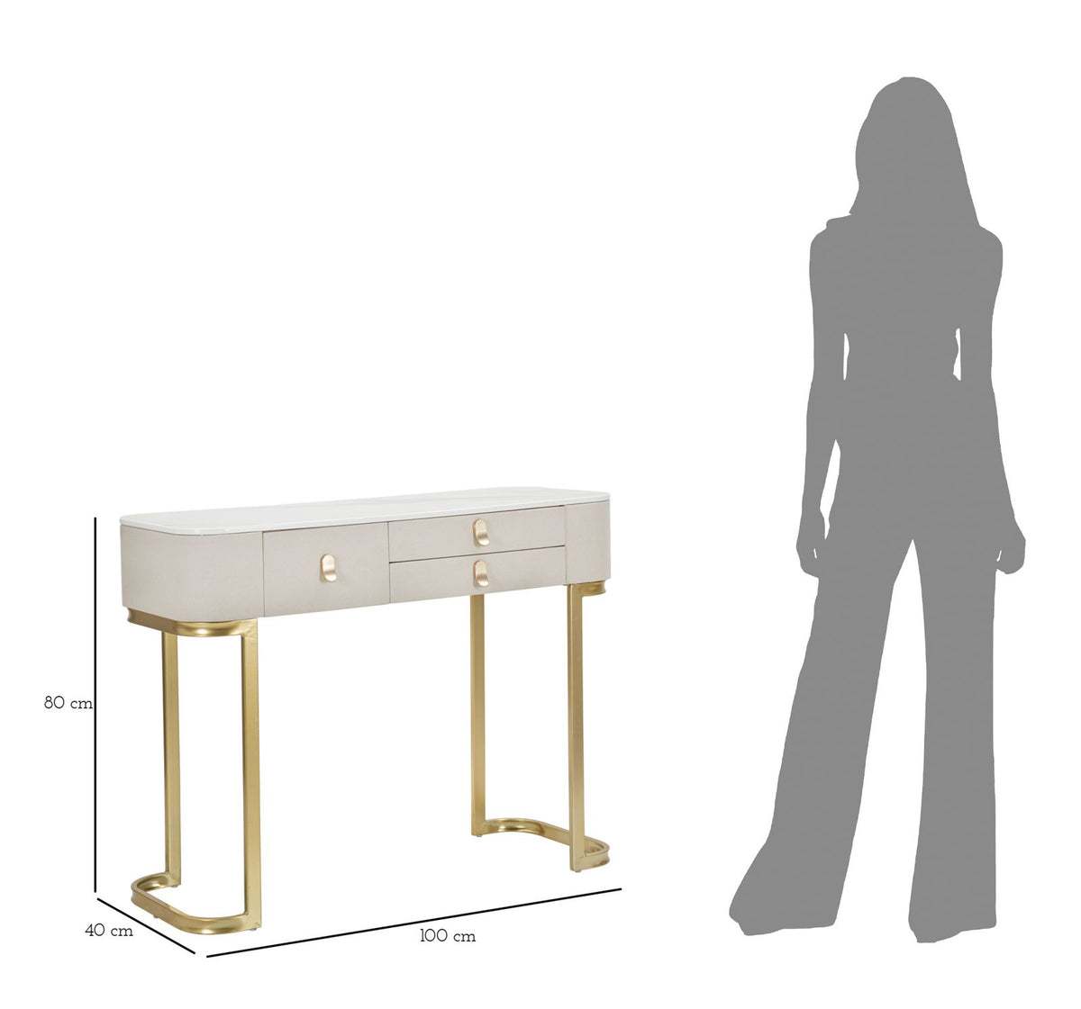 CONSOLE 3 CASSETTI BEAUTY CM 100X40X80