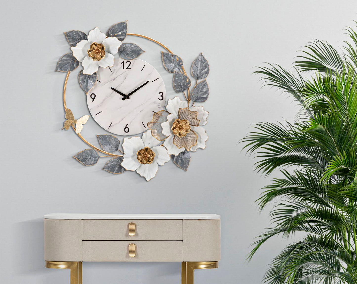 OROLOGIO DA MURO FLOWERS CM 64X8X64