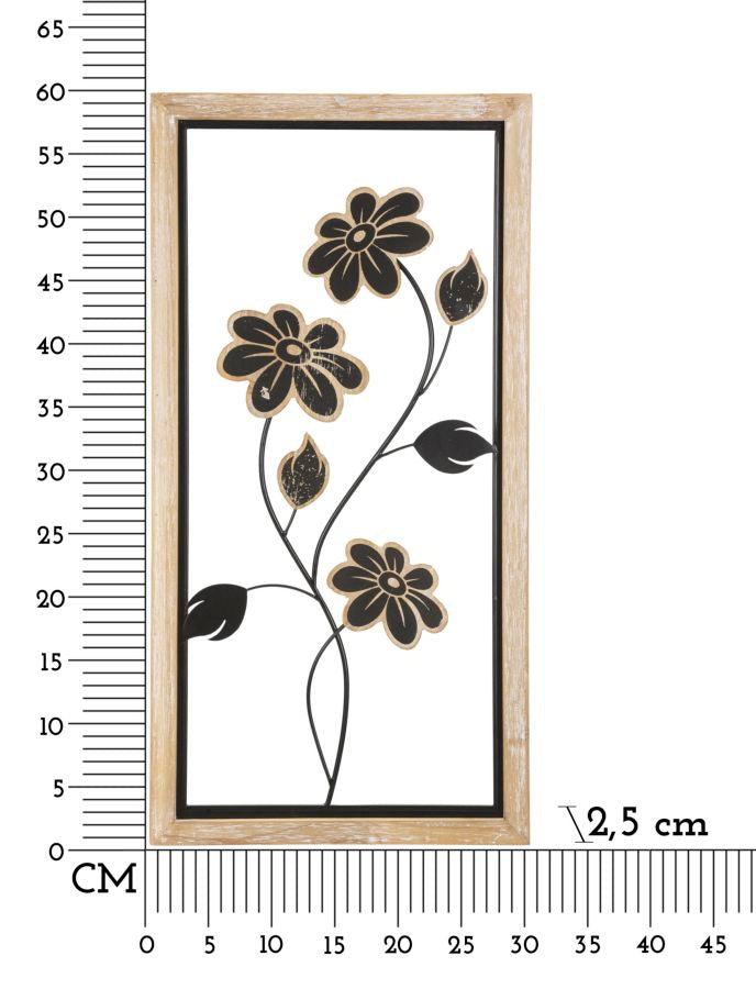 PANNELLO IN FERRO E LEGNO GIRISH -A- CM 30X2,5X60