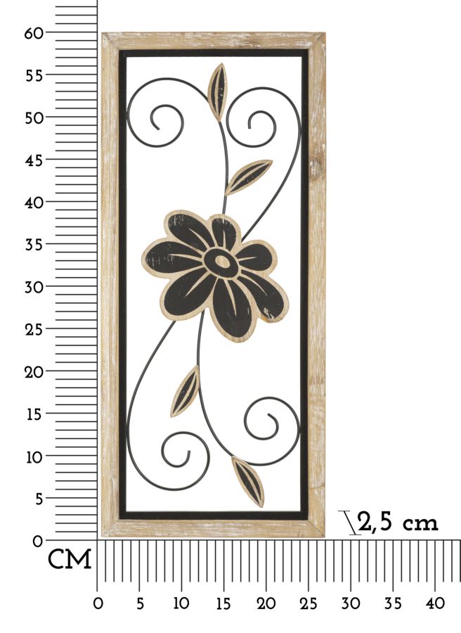 pannello in ferro e legno koman -a- cm 26×2,5×60