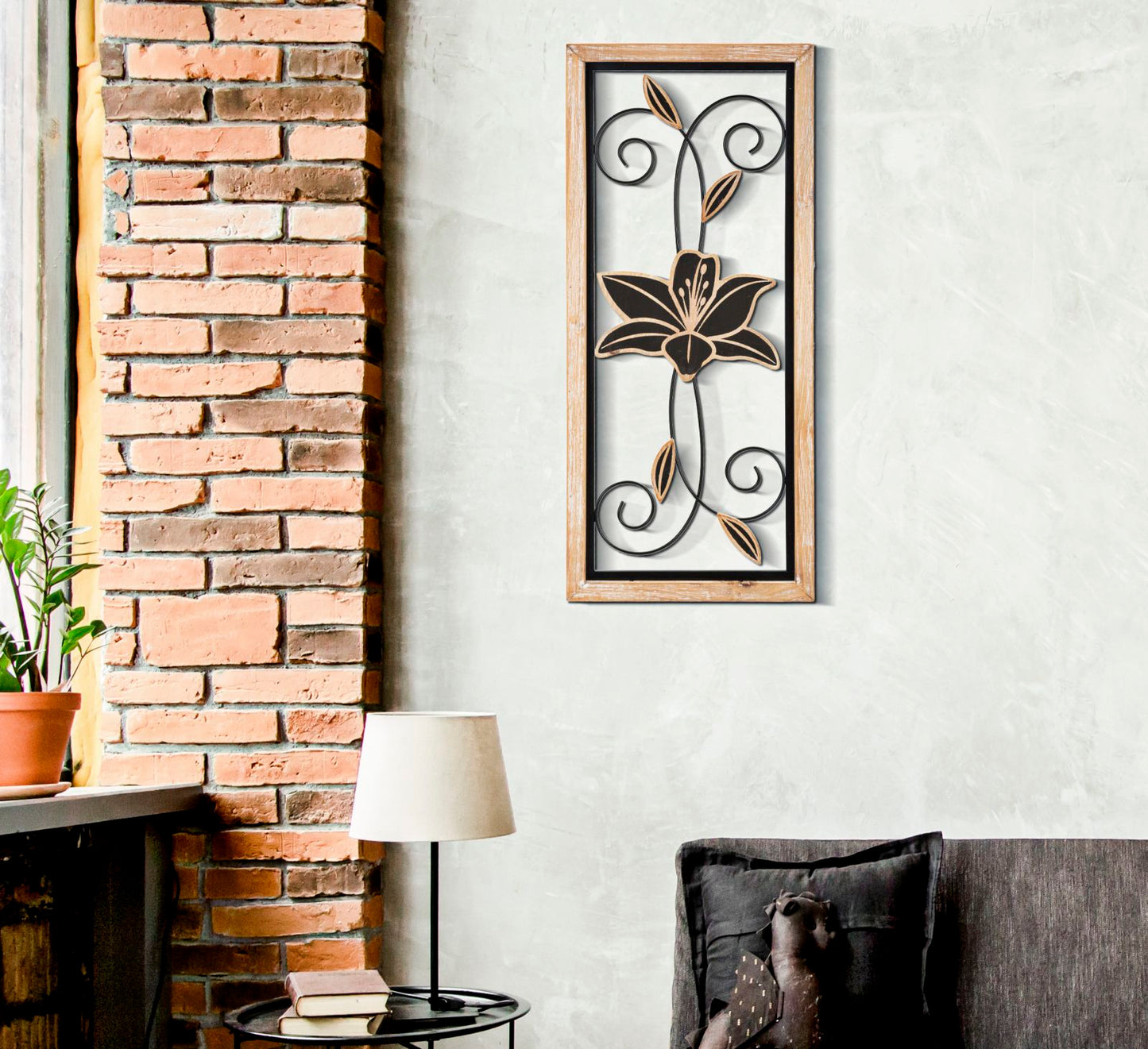 PANNELLO IN FERRO E LEGNO KOMAN -B- CM 26X2,5X60