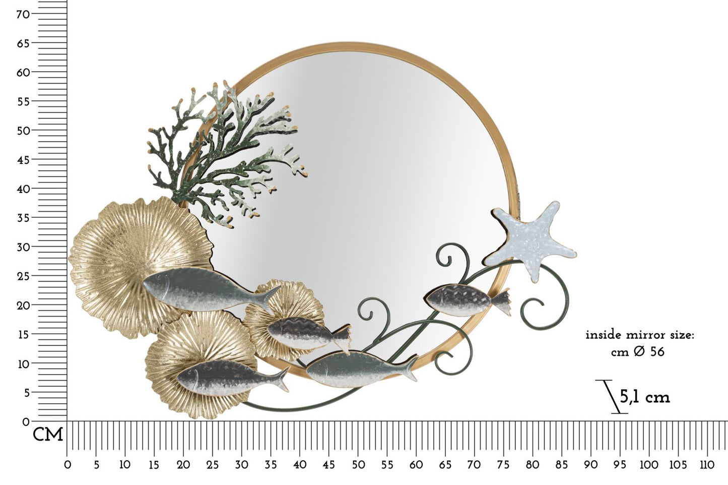 SPECCHIO D MURO FISH CM 88,9X7,6X65,4