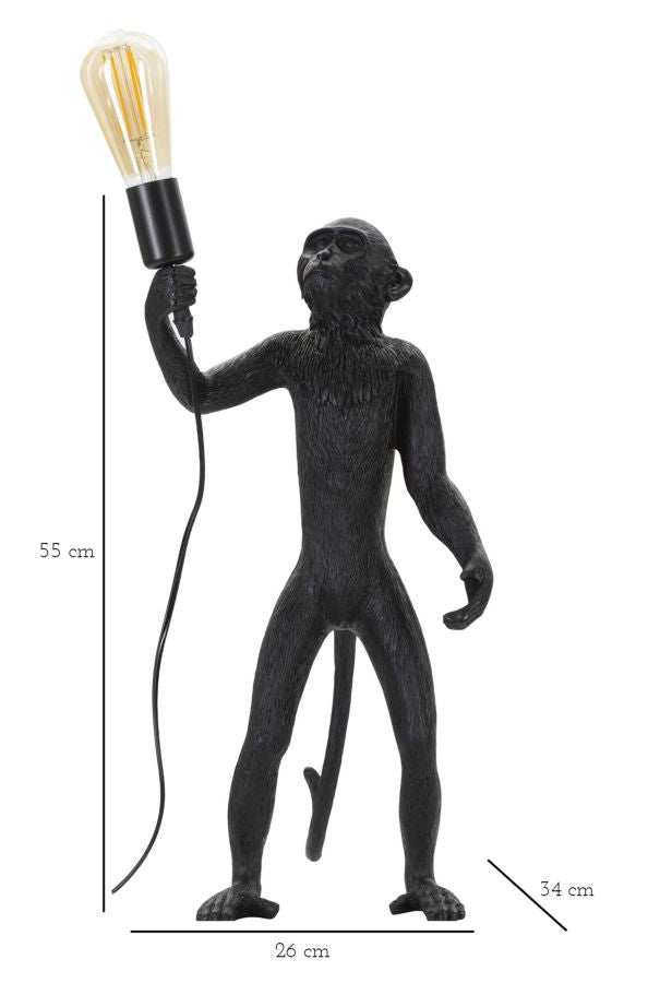 LAMPADA DA TAVOLO MONKEY NERO CM Ø 26X34X55