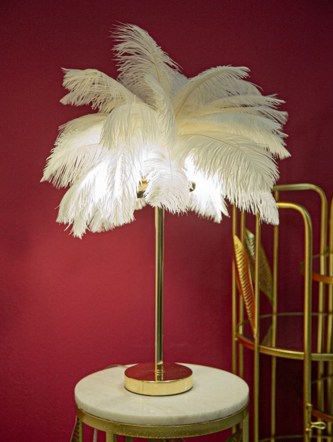 LAMPADA DA TAVOLO PALM BIANCA CM Ø 40X55