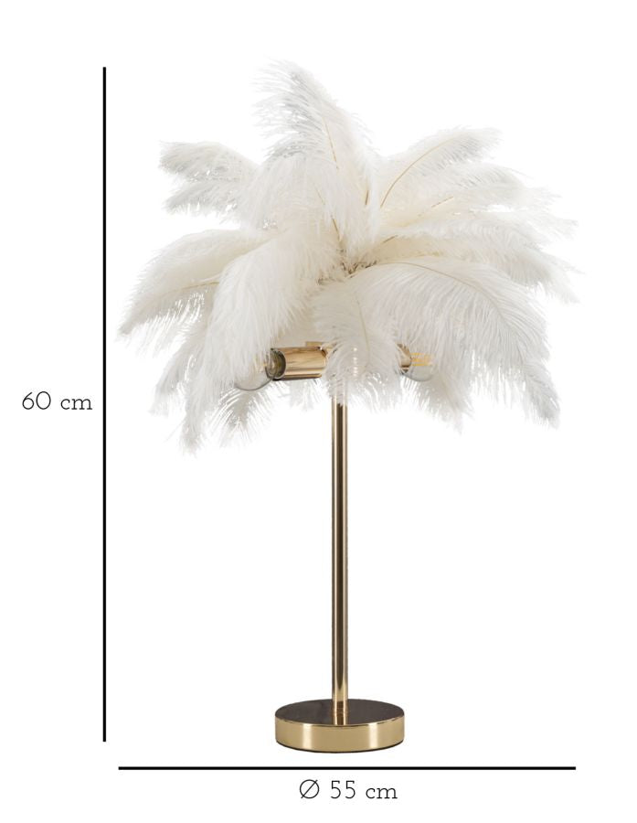 LAMPADA DA TAVOLO PALM BIANCA CM Ø 40X55