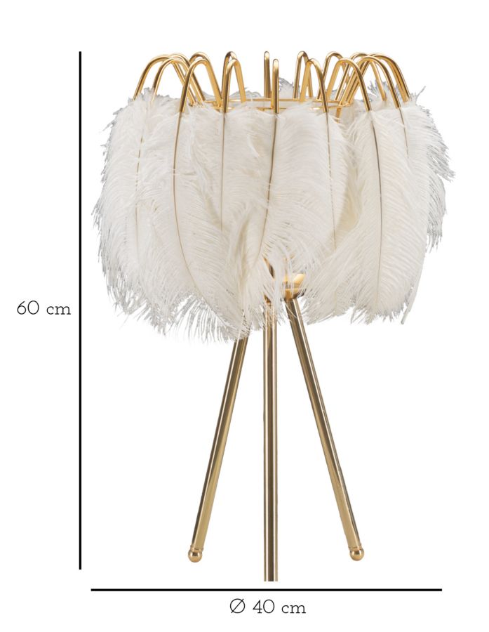 LAMPADA DA TAVOLO FEATHER STAND CM Ø 40X60