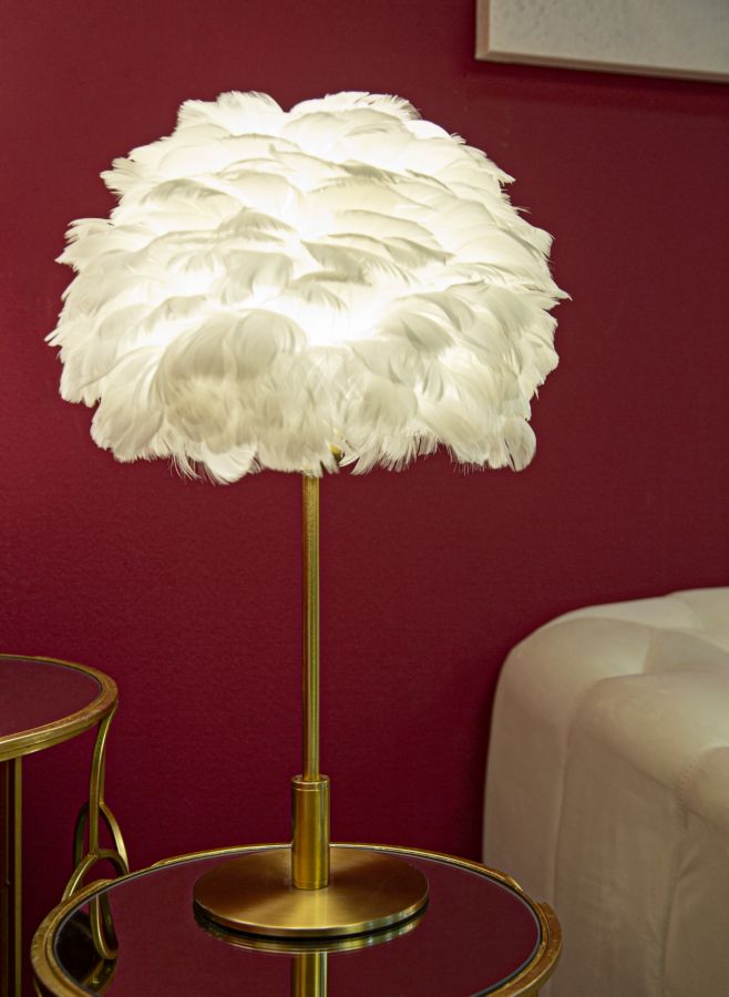LAMPADA DA TAVOLO BALL FEATHER CM Ø 30X50