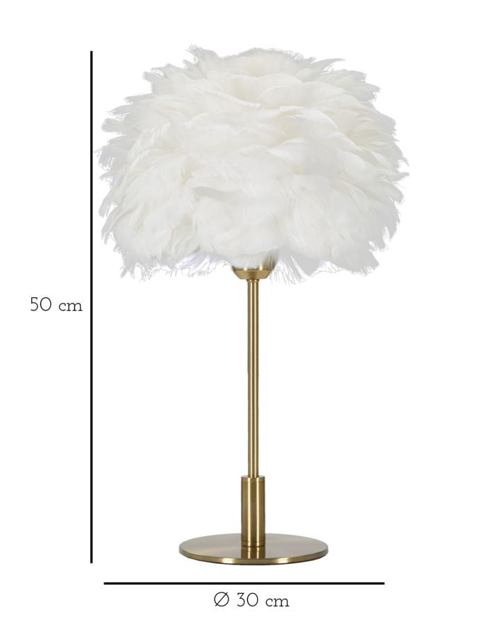 LAMPADA DA TAVOLO BALL FEATHER CM Ø 30X50