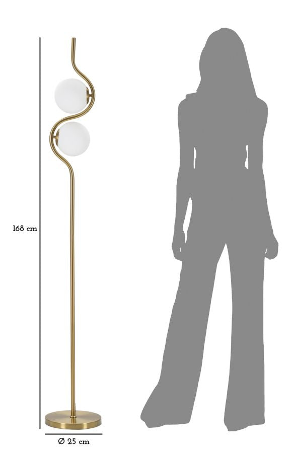 LAMPADA DA TERRA GLAMY S 2 LUCI CM Ø 25X168