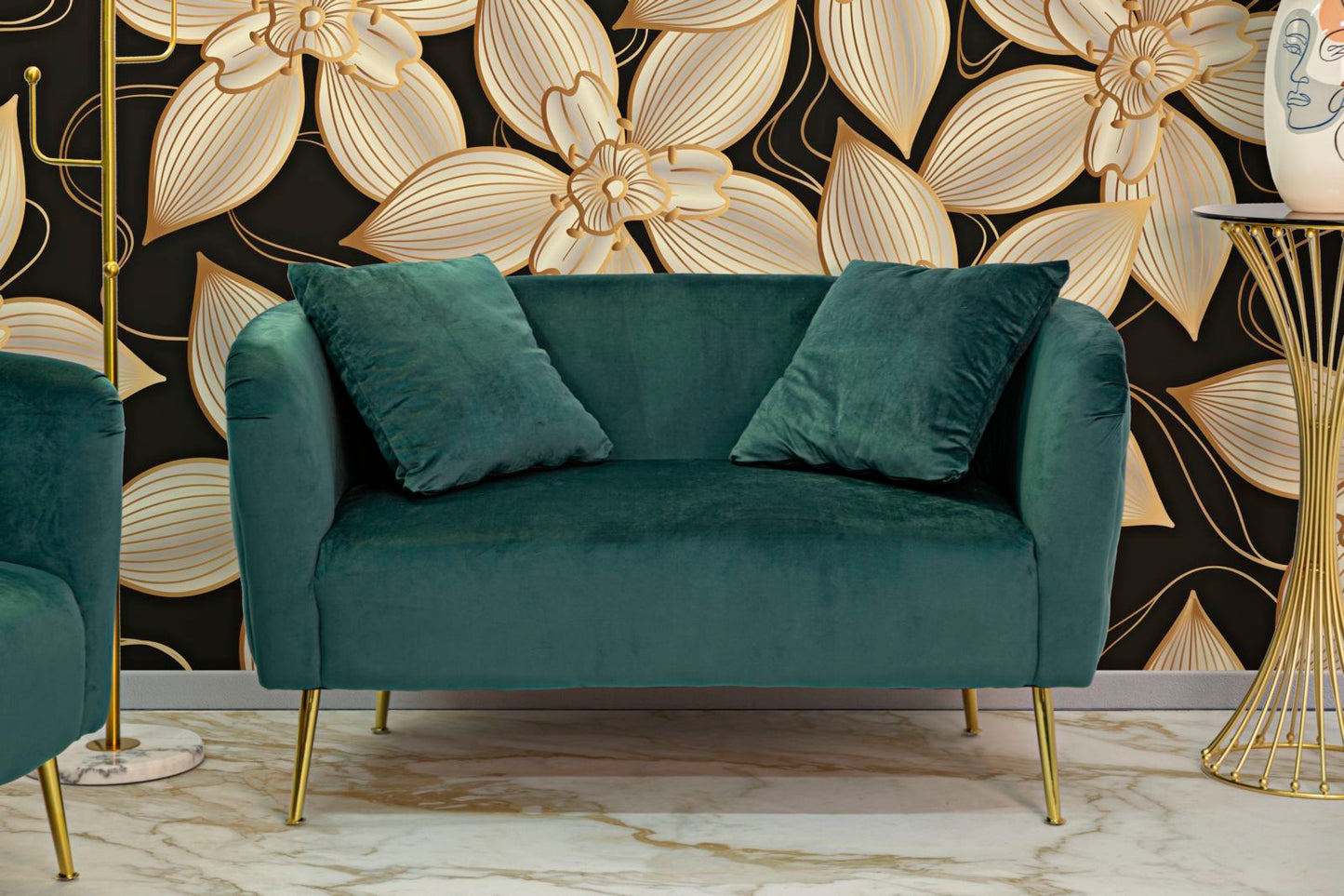 DIVANETTO BUCAREST VERDE CM 127X74X73