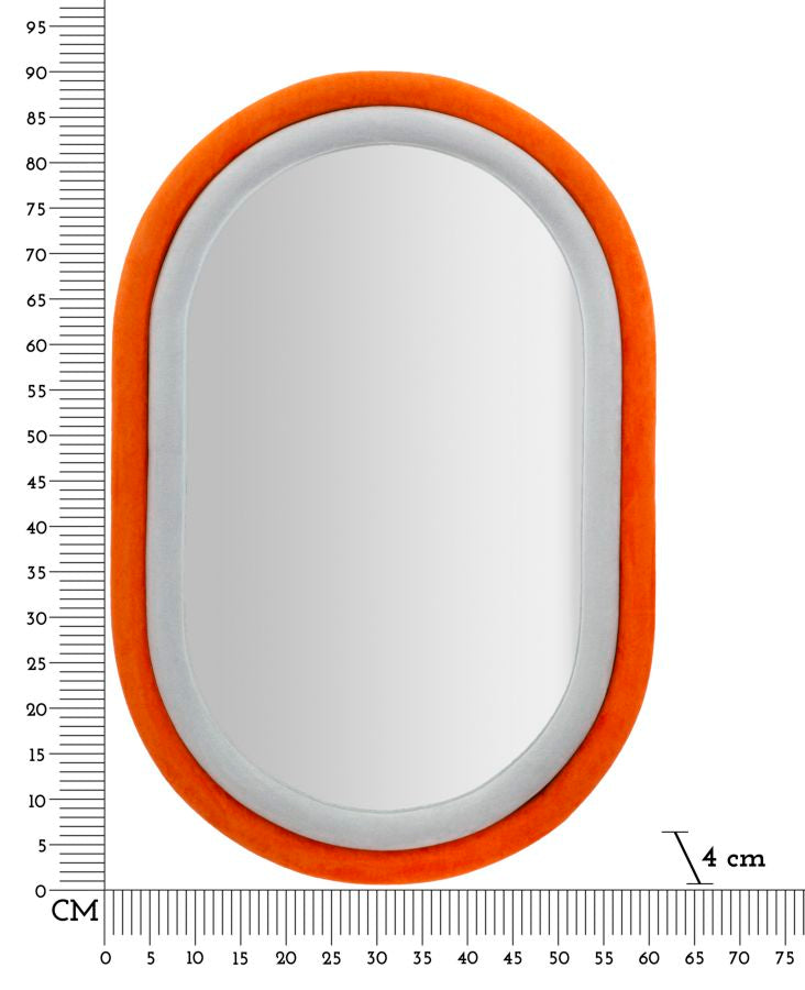 SPECCHIO DA MUTO ANTONY VELLUTO ARANCIO/MIX CM 60X4X90