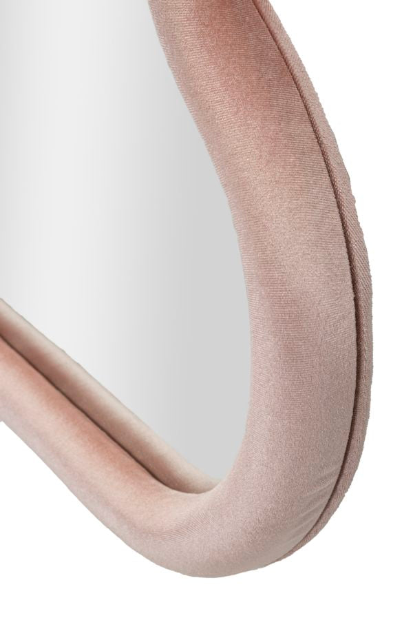 SPECCHIO DA MURO CLOUD VELLUTO ROSA CM 90X4X60