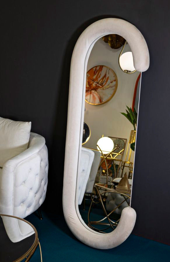 SPECCHIO DA MURO CHANTAL VELLUTO CREMA CM 60X7X160