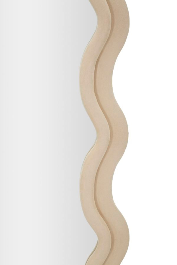 SPECCHIO DA MURO EMILY VELLUTO CREMA CM 60X6X160